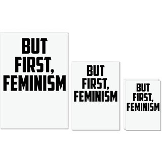 UDNAG Untearable Waterproof Stickers 155GSM 'Feminism | BUT FIRST, FEMINISM' A4 x 1pc, A5 x 1pc & A6 x 2pc UDNAG Untearable Waterproof Stickers 155GSM 'Feminism | BUT FIRST, FEMINISM' A4 x 1pc, A5 x 1pc & A6 x 2pc