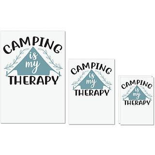                       UDNAG Untearable Waterproof Stickers 155GSM 'Camping | Camping is my therapy 2' A4 x 1pc, A5 x 1pc & A6 x 2pc                                              