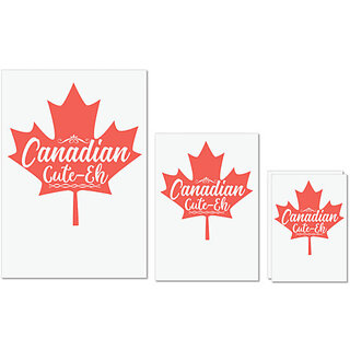                       UDNAG Untearable Waterproof Stickers 155GSM 'Canada | Canadian Cute-Eh' A4 x 1pc, A5 x 1pc & A6 x 2pc                                              