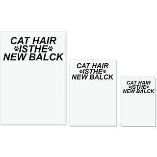UDNAG Untearable Waterproof Stickers 155GSM 'Cat | CAT HAIR IS THE NEW BALCK' A4 x 1pc, A5 x 1pc & A6 x 2pc UDNAG Untearable Waterproof Stickers 155GSM 'Cat | CAT HAIR IS THE NEW BALCK' A4 x 1pc, A5 x 1pc & A6 x 2pc