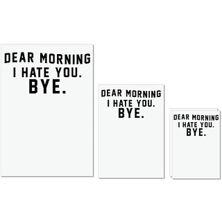                       UDNAG Untearable Waterproof Stickers 155GSM 'I hate you | Dear morning' A4 x 1pc, A5 x 1pc & A6 x 2pc                                              