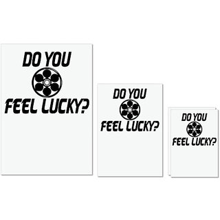 UDNAG Untearable Waterproof Stickers 155GSM 'Lucky | do you feel lucky-' A4 x 1pc, A5 x 1pc & A6 x 2pc UDNAG Untearable Waterproof Stickers 155GSM 'Lucky | do you feel lucky-' A4 x 1pc, A5 x 1pc & A6 x 2pc