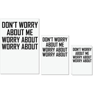                       UDNAG Untearable Waterproof Stickers 155GSM '| DON T WORRY' A4 x 1pc, A5 x 1pc & A6 x 2pc                                              