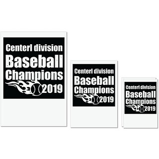                       UDNAG Untearable Waterproof Stickers 155GSM 'Baseball | Centerl division (1)' A4 x 1pc, A5 x 1pc & A6 x 2pc                                              