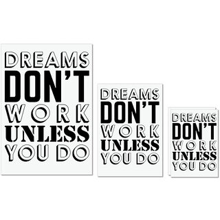                       UDNAG Untearable Waterproof Stickers 155GSM 'dream | Dreams Don't Work' A4 x 1pc, A5 x 1pc & A6 x 2pc                                              