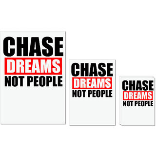                       UDNAG Untearable Waterproof Stickers 155GSM 'Dream | Chase Dreams Not People' A4 x 1pc, A5 x 1pc & A6 x 2pc                                              