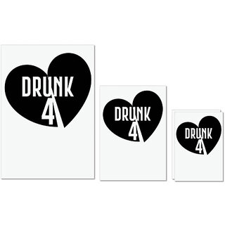                       UDNAG Untearable Waterproof Stickers 155GSM 'drunk | drunk' A4 x 1pc, A5 x 1pc & A6 x 2pc                                              
