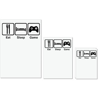 UDNAG Untearable Waterproof Stickers 155GSM 'Life | eat sleep game' A4 x 1pc, A5 x 1pc & A6 x 2pc UDNAG Untearable Waterproof Stickers 155GSM 'Life | eat sleep game' A4 x 1pc, A5 x 1pc & A6 x 2pc
