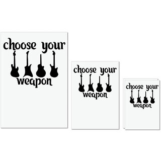 UDNAG Untearable Waterproof Stickers 155GSM 'Guitar | choose your weapon' A4 x 1pc, A5 x 1pc & A6 x 2pc UDNAG Untearable Waterproof Stickers 155GSM 'Guitar | choose your weapon' A4 x 1pc, A5 x 1pc & A6 x 2pc