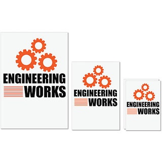                       UDNAG Untearable Waterproof Stickers 155GSM 'Engineer | Engineering Works' A4 x 1pc, A5 x 1pc & A6 x 2pc                                              