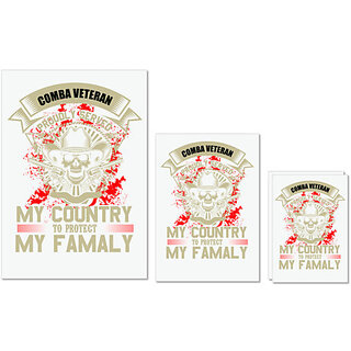                       UDNAG Untearable Waterproof Stickers 155GSM 'Family | COMBA VETERAN' A4 x 1pc, A5 x 1pc & A6 x 2pc                                              