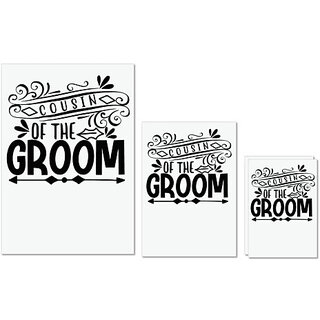                       UDNAG Untearable Waterproof Stickers 155GSM 'Groom | Cousin of the' A4 x 1pc, A5 x 1pc & A6 x 2pc                                              