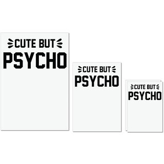 UDNAG Untearable Waterproof Stickers 155GSM 'Psycho | cute but psycho' A4 x 1pc, A5 x 1pc & A6 x 2pc UDNAG Untearable Waterproof Stickers 155GSM 'Psycho | cute but psycho' A4 x 1pc, A5 x 1pc & A6 x 2pc