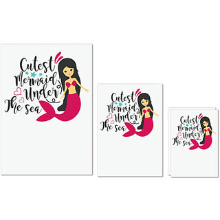 UDNAG Untearable Waterproof Stickers 155GSM 'Seaqueen | Cutest Mermaid under the sea' A4 x 1pc, A5 x 1pc & A6 x 2pc UDNAG Untearable Waterproof Stickers 155GSM 'Seaqueen | Cutest Mermaid under the sea' A4 x 1pc, A5 x 1pc & A6 x 2pc