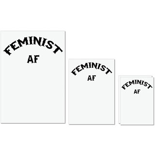                       UDNAG Untearable Waterproof Stickers 155GSM 'Feminist | FEMINIST AF' A4 x 1pc, A5 x 1pc & A6 x 2pc                                              