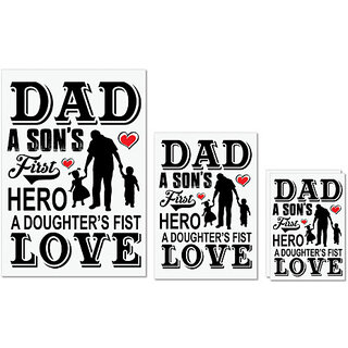                       UDNAG Untearable Waterproof Stickers 155GSM 'Father | Dad A SONS' A4 x 1pc, A5 x 1pc & A6 x 2pc                                              