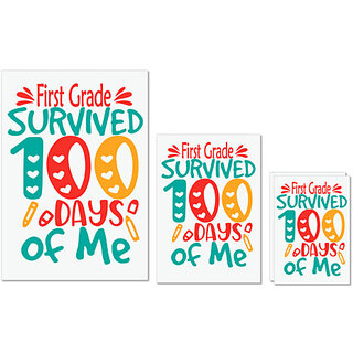 UDNAG Untearable Waterproof Stickers 155GSM 'School | first Grade survived 100 days of me' A4 x 1pc, A5 x 1pc & A6 x 2pc UDNAG Untearable Waterproof Stickers 155GSM 'School | first Grade survived 100 days of me' A4 x 1pc, A5 x 1pc & A6 x 2pc