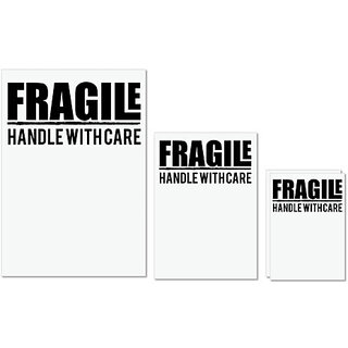                       UDNAG Untearable Waterproof Stickers 155GSM 'Fragile | fragile handle with care' A4 x 1pc, A5 x 1pc & A6 x 2pc                                              