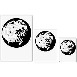                       UDNAG Untearable Waterproof Stickers 155GSM 'party | full moon party' A4 x 1pc, A5 x 1pc & A6 x 2pc                                              