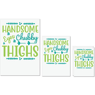                       UDNAG Untearable Waterproof Stickers 155GSM 'Chubby | HANDSOME EYES CHUBBY' A4 x 1pc, A5 x 1pc & A6 x 2pc                                              