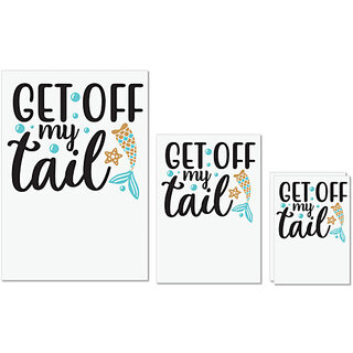                       UDNAG Untearable Waterproof Stickers 155GSM 'Tail | Get of My tail' A4 x 1pc, A5 x 1pc & A6 x 2pc                                              