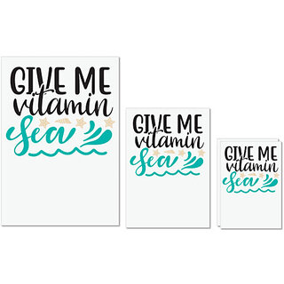                       UDNAG Untearable Waterproof Stickers 155GSM 'Vitamin | Give me vitamin sea' A4 x 1pc, A5 x 1pc & A6 x 2pc                                              