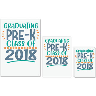                       UDNAG Untearable Waterproof Stickers 155GSM 'School | Graduating Pre-K Class Of 2018' A4 x 1pc, A5 x 1pc & A6 x 2pc                                              