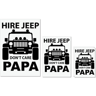                       UDNAG Untearable Waterproof Stickers 155GSM 'Father | hirejeep Dont care' A4 x 1pc, A5 x 1pc & A6 x 2pc                                              