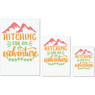                       UDNAG Untearable Waterproof Stickers 155GSM 'Adventure | hitching for an adventure' A4 x 1pc, A5 x 1pc & A6 x 2pc                                              