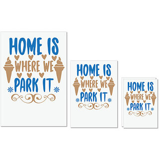                       UDNAG Untearable Waterproof Stickers 155GSM 'Home | Home is' A4 x 1pc, A5 x 1pc & A6 x 2pc                                              