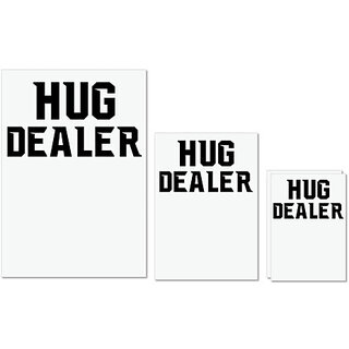                       UDNAG Untearable Waterproof Stickers 155GSM 'Hug | HUG DEALER' A4 x 1pc, A5 x 1pc & A6 x 2pc                                              