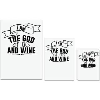                      UDNAG Untearable Waterproof Stickers 155GSM '| i am the of tits and wine' A4 x 1pc, A5 x 1pc & A6 x 2pc                                              