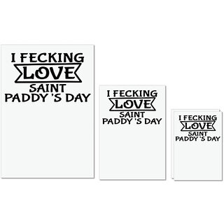                       UDNAG Untearable Waterproof Stickers 155GSM 'Love | I FECKING LOVE SAINT PADDYS DAY' A4 x 1pc, A5 x 1pc & A6 x 2pc                                              