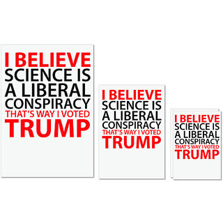UDNAG Untearable Waterproof Stickers 155GSM 'Science Trump | I believe science is a' A4 x 1pc, A5 x 1pc & A6 x 2pc UDNAG Untearable Waterproof Stickers 155GSM 'Science Trump | I believe science is a' A4 x 1pc, A5 x 1pc & A6 x 2pc
