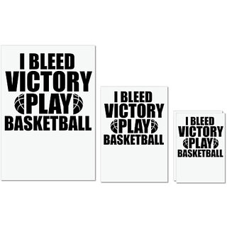                       UDNAG Untearable Waterproof Stickers 155GSM 'Basketball | I bleed Vectory' A4 x 1pc, A5 x 1pc & A6 x 2pc                                              