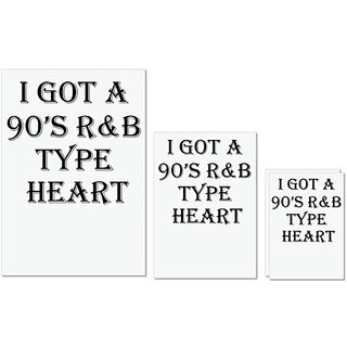 UDNAG Untearable Waterproof Stickers 155GSM 'Heart | I GOT A 90 S R&B TYPE HEART' A4 x 1pc, A5 x 1pc & A6 x 2pc UDNAG Untearable Waterproof Stickers 155GSM 'Heart | I GOT A 90 S R&B TYPE HEART' A4 x 1pc, A5 x 1pc & A6 x 2pc