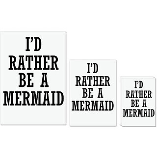 UDNAG Untearable Waterproof Stickers 155GSM 'Mermaid | I D RATHER BE A MERMAID' A4 x 1pc, A5 x 1pc & A6 x 2pc UDNAG Untearable Waterproof Stickers 155GSM 'Mermaid | I D RATHER BE A MERMAID' A4 x 1pc, A5 x 1pc & A6 x 2pc