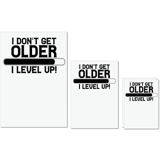 UDNAG Untearable Waterproof Stickers 155GSM 'Older | I DON'T GET OLDER I LEVEL UP!' A4 x 1pc, A5 x 1pc & A6 x 2pc UDNAG Untearable Waterproof Stickers 155GSM 'Older | I DON'T GET OLDER I LEVEL UP!' A4 x 1pc, A5 x 1pc & A6 x 2pc