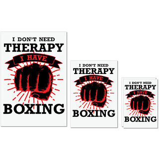 UDNAG Untearable Waterproof Stickers 155GSM 'Boxing | I Don't Need Theraphy' A4 x 1pc, A5 x 1pc & A6 x 2pc UDNAG Untearable Waterproof Stickers 155GSM 'Boxing | I Don't Need Theraphy' A4 x 1pc, A5 x 1pc & A6 x 2pc