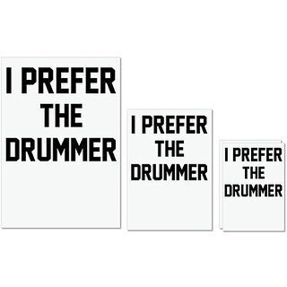                       UDNAG Untearable Waterproof Stickers 155GSM 'Drummer | I PREFER THE DRUMMER' A4 x 1pc, A5 x 1pc & A6 x 2pc                                              