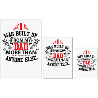                       UDNAG Untearable Waterproof Stickers 155GSM 'Father | i was built up' A4 x 1pc, A5 x 1pc & A6 x 2pc                                              