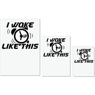                       UDNAG Untearable Waterproof Stickers 155GSM 'Timer | i woke up like this' A4 x 1pc, A5 x 1pc & A6 x 2pc                                              