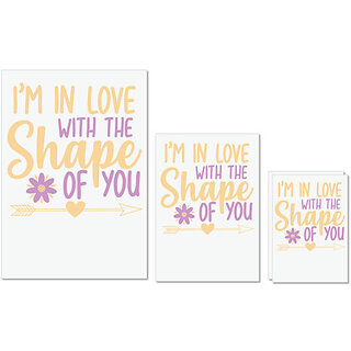                       UDNAG Untearable Waterproof Stickers 155GSM 'Love | i;m in love with the shape of you' A4 x 1pc, A5 x 1pc & A6 x 2pc                                              