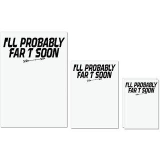                       UDNAG Untearable Waterproof Stickers 155GSM 'Fart | i'll probably far t soon' A4 x 1pc, A5 x 1pc & A6 x 2pc                                              