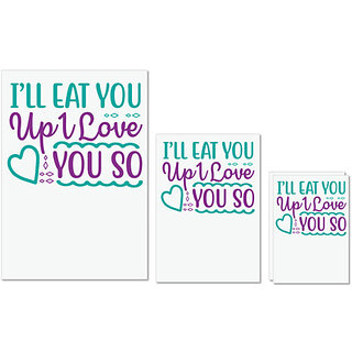 UDNAG Untearable Waterproof Stickers 155GSM 'Love | ILL EAT YOU UP I LOVE YOU SO' A4 x 1pc, A5 x 1pc & A6 x 2pc UDNAG Untearable Waterproof Stickers 155GSM 'Love | ILL EAT YOU UP I LOVE YOU SO' A4 x 1pc, A5 x 1pc & A6 x 2pc