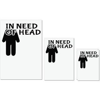 UDNAG Untearable Waterproof Stickers 155GSM '| IN NEED OF HEAD' A4 x 1pc, A5 x 1pc & A6 x 2pc UDNAG Untearable Waterproof Stickers 155GSM '| IN NEED OF HEAD' A4 x 1pc, A5 x 1pc & A6 x 2pc