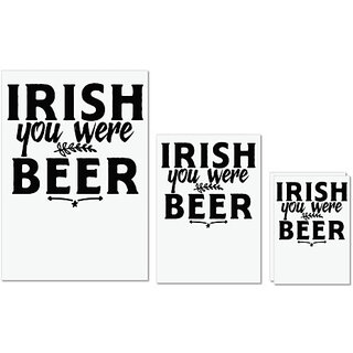                       UDNAG Untearable Waterproof Stickers 155GSM 'Beer | irish you were beer,' A4 x 1pc, A5 x 1pc & A6 x 2pc                                              