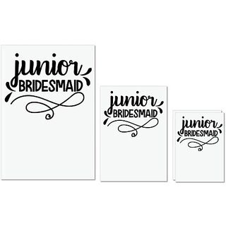                       UDNAG Untearable Waterproof Stickers 155GSM 'Bridesmaid | Junior' A4 x 1pc, A5 x 1pc & A6 x 2pc                                              