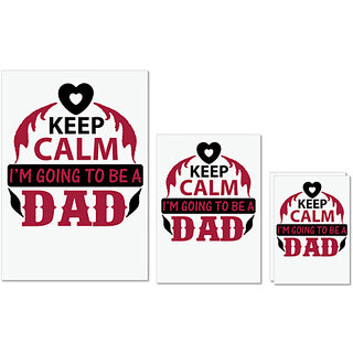                       UDNAG Untearable Waterproof Stickers 155GSM 'Father | Keep Clam' A4 x 1pc, A5 x 1pc & A6 x 2pc                                              