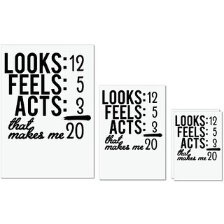                       UDNAG Untearable Waterproof Stickers 155GSM 'Age | Looks-12 feels 5 acts 3' A4 x 1pc, A5 x 1pc & A6 x 2pc                                              
